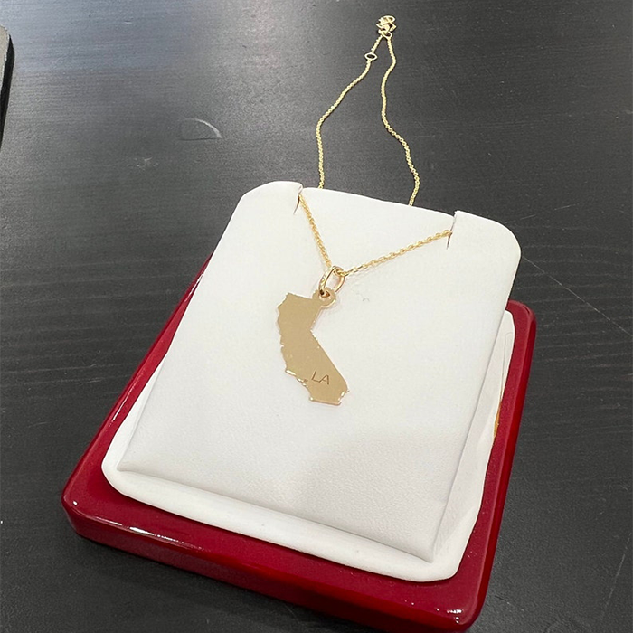 14K Gold State Necklace