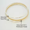 14K Solid Gold Thick Double Stacking Bangle Bracelet