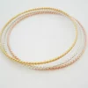 14K Solid Gold Thick Double Twisted Flat 2.40 mm Stacking Bangle Bracelet