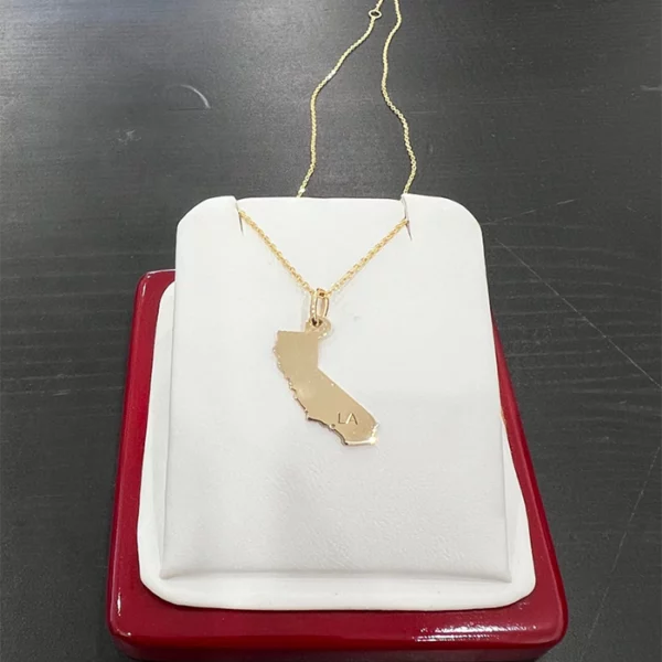 14K Yellow Gold State Necklace