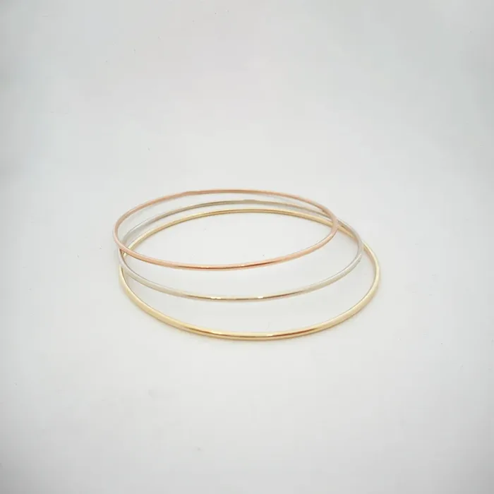 1.50 mm Solid Gold 10K or 14K Round Wire 3.5 to 5.5 grams Stacking Bangle Bracelet4