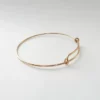 10K 14K Solid Gold Stretchable Round Wire Stacking Bangle Bracelet4