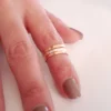 14 K. Solid Gold 2 mm. Wide Hammered Band or Stacking Ring Hand 3