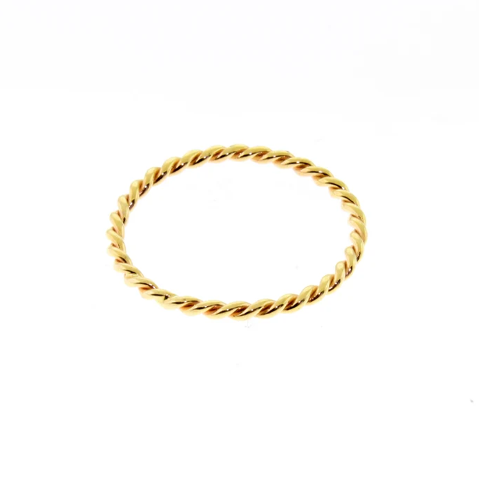 14 K. Solid Gold Double Twisted 1.50 mm. Wide Band or Stacking Ring 5
