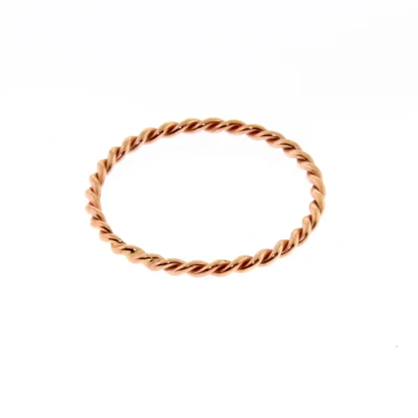 14 K. Solid Gold Double Twisted 1.50 mm. Wide Band or Stacking Ring