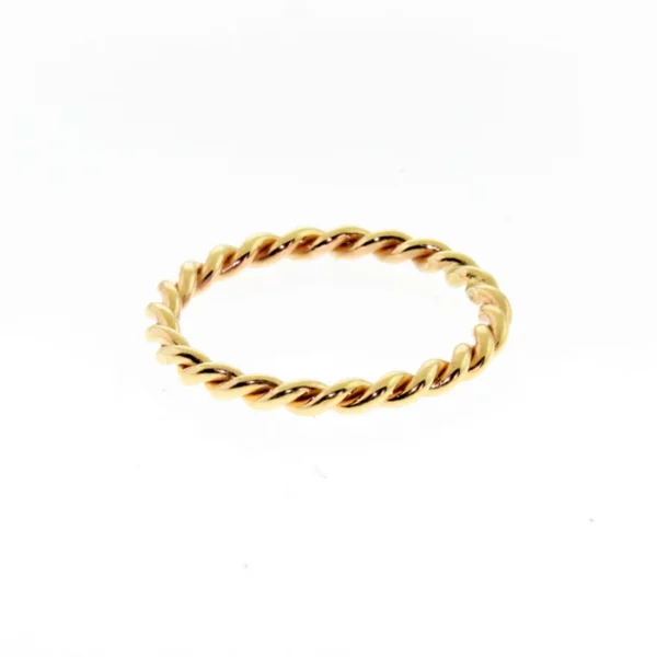 14 K. Solid Gold Double Twisted 2.70 mm. Wide Band or Stacking Ring