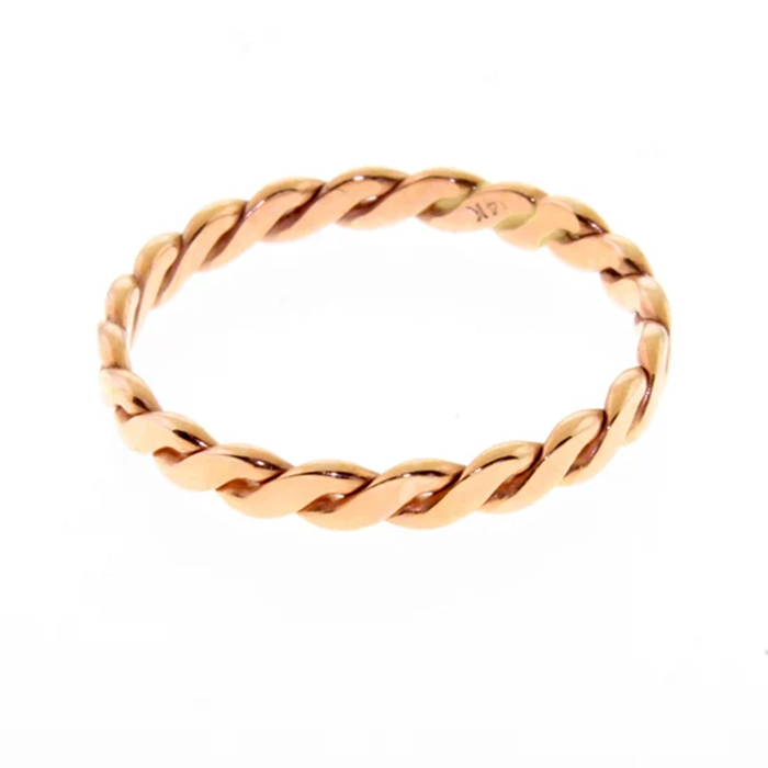 14 K. Solid Gold Thick Double Twisted 2.40 mm. Wide Band or Stacking Ring 5