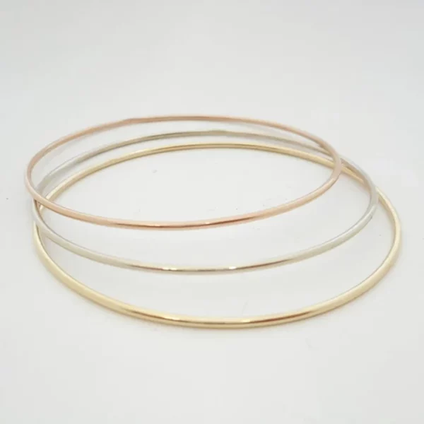 14K Solid Gold 1.50 mm Round Wire 4 to 5.5 grams Stacking Bangle Bracelet