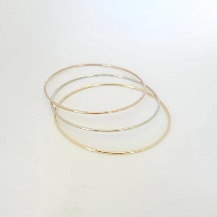 14K Solid Gold 1.50 mm Round Wire 4 to 5.5 grams Stacking Bangle Bracelet4