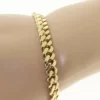 14K Solid Gold Cuban Interlocking Link Stacking Bracelet2