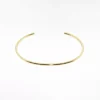 14K Solid Gold Cuff 2 mm Round Wire Stacking Bangle Bracelet