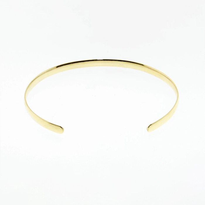 14K Solid Gold Cuff 3 mm Half Round Dome Stacking Bangle Bracelet2