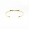 14K Solid Gold Cuff 4 mm Half Round Dome Stacking Bangle Bracelet2