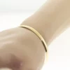 14K Solid Gold Cuff 4 mm Half Round Dome Stacking Bangle Bracelet3