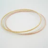 14K Solid Gold Double Twisted Wire Stacking Bangle Bracelet