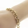 14K Solid Gold Toggle Bracelet Interlocking Link Stacking Bracelet2