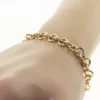 14K Solid Gold Toggle Bracelet Interlocking Link Stacking Bracelet4