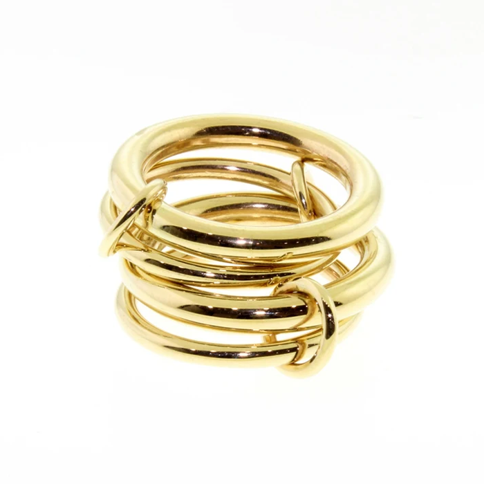 3.00mm 2.00mm 14 K. Solid Gold Round Wire Interlocking Stacking Band Set or Stacking Rings 1