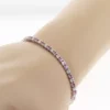 4.20 Carat Diamond Pink Sapphire 14K Solid Gold Tennis Bracelet5