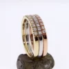 Diamond Half Eternity Ring Set of Stacking Rings Two Tone 1