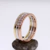 Diamond Half Eternity Ring Set of Stacking Rings Two Tone 3
